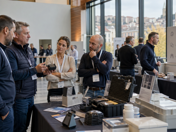Professionnels de la lutte antiparasitaire découvrant des pièges et équipements lors d’un atelier